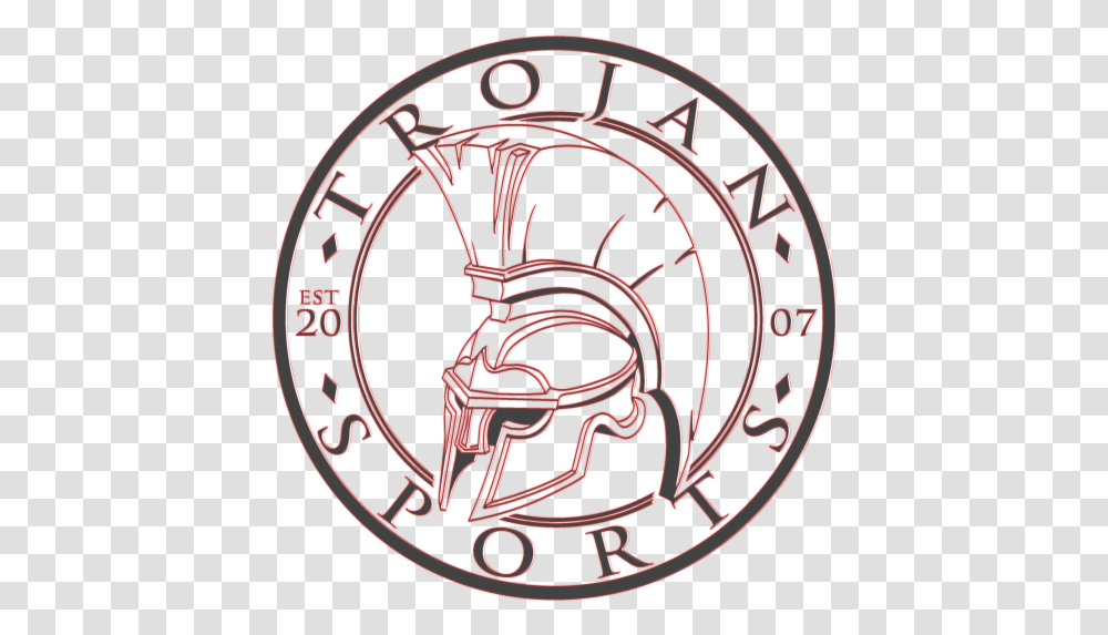 Cropped Trojonsportsprintredneon1png - Trojan Sports Central Union High School, Logo, Symbol, Dish, Meal Transparent Png