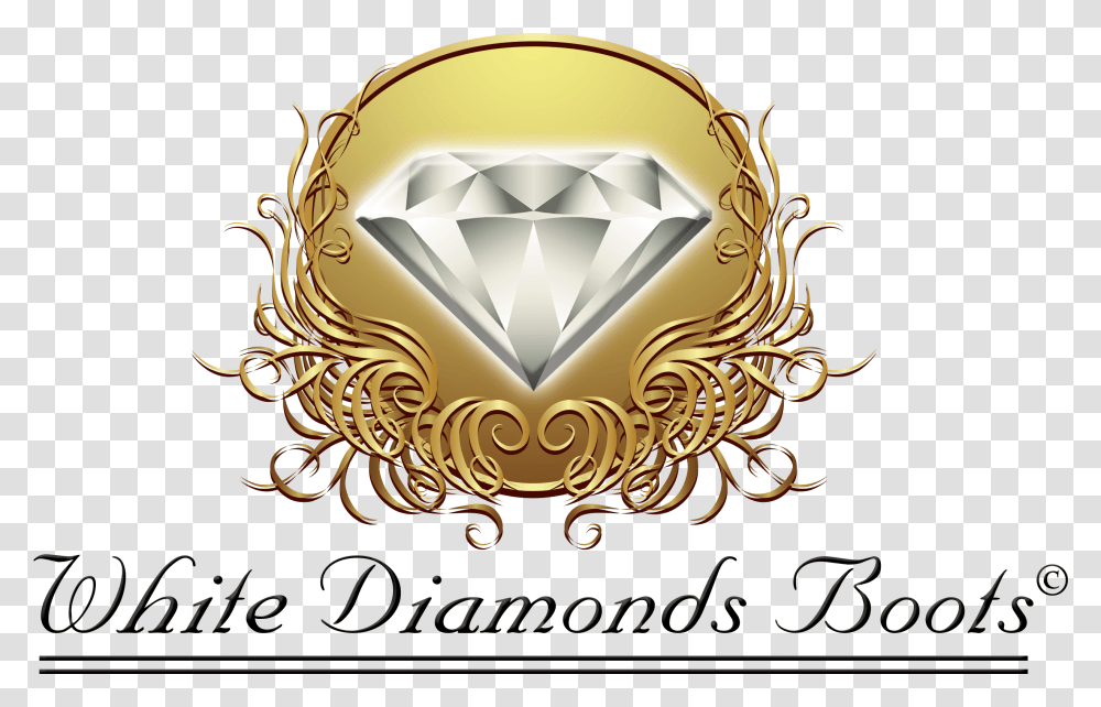Cropped Whitediamondsbootslogowithblackletterspng, Gold, Emblem, Symbol, Gemstone Transparent Png