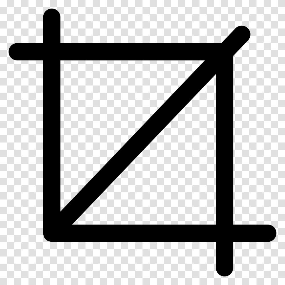Cropping Tool Interface Square Symbol Of Straight Lines, Axe, Triangle, Label Transparent Png