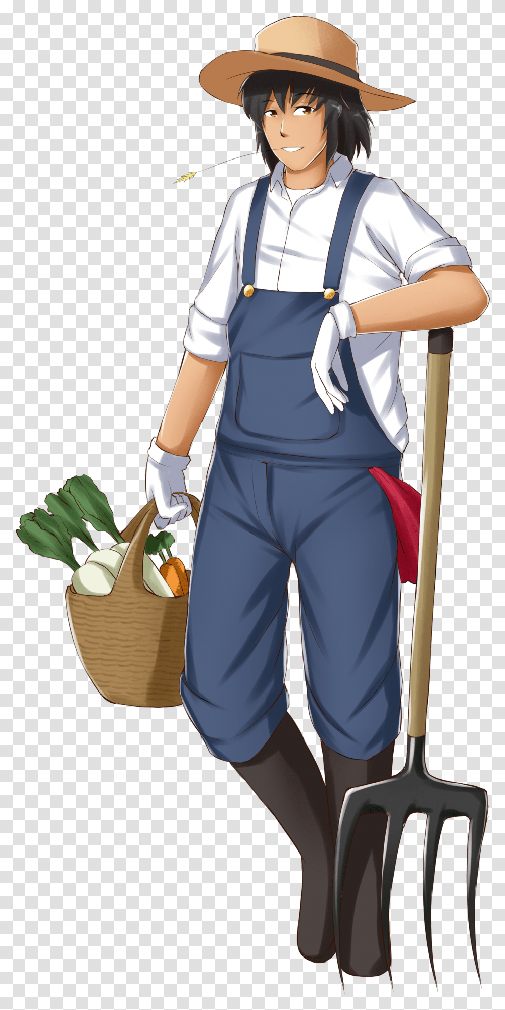 Crops Clipart Farmer Planting Anime Farmer Boy, Person, Human, Hat, Clothing Transparent Png