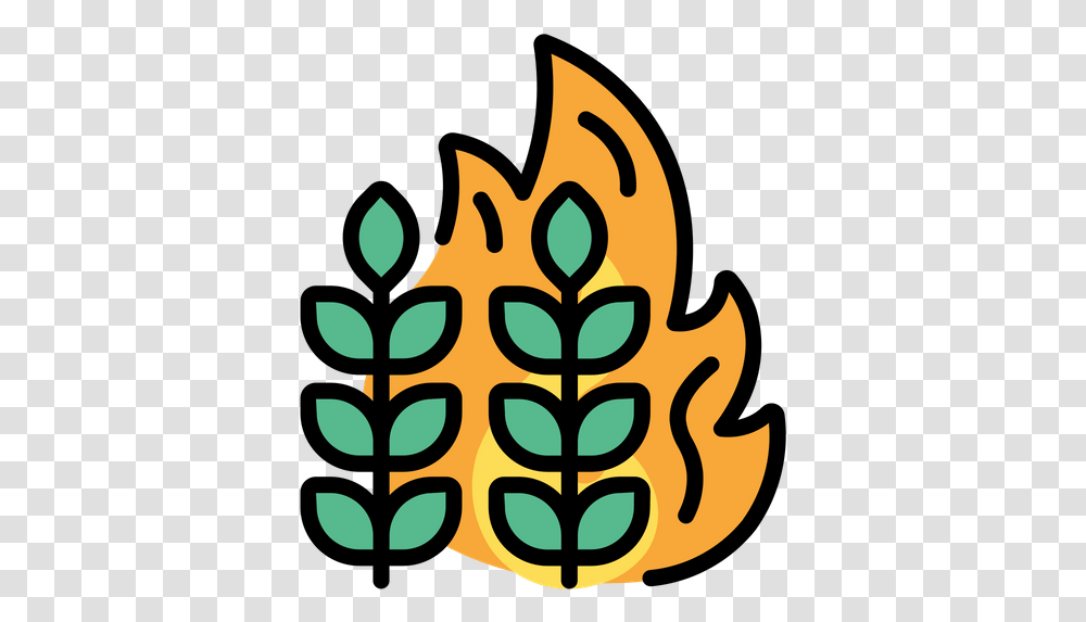 Crops Fire Icon Of Colored Outline Clip Art, Symbol, Stencil Transparent Png