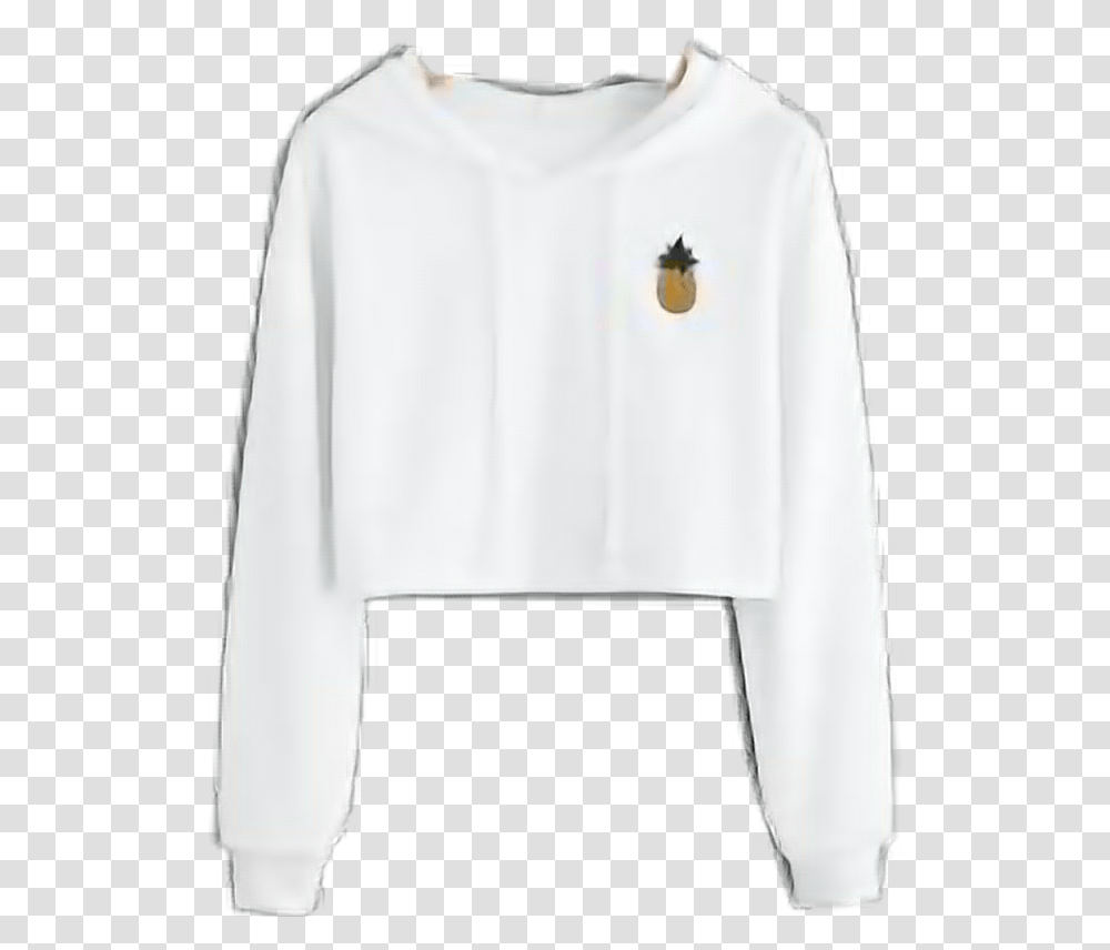 Croptop Croptops Sweatshirt White Pineapple White Crop Top, Apparel, Long Sleeve, Sweater Transparent Png
