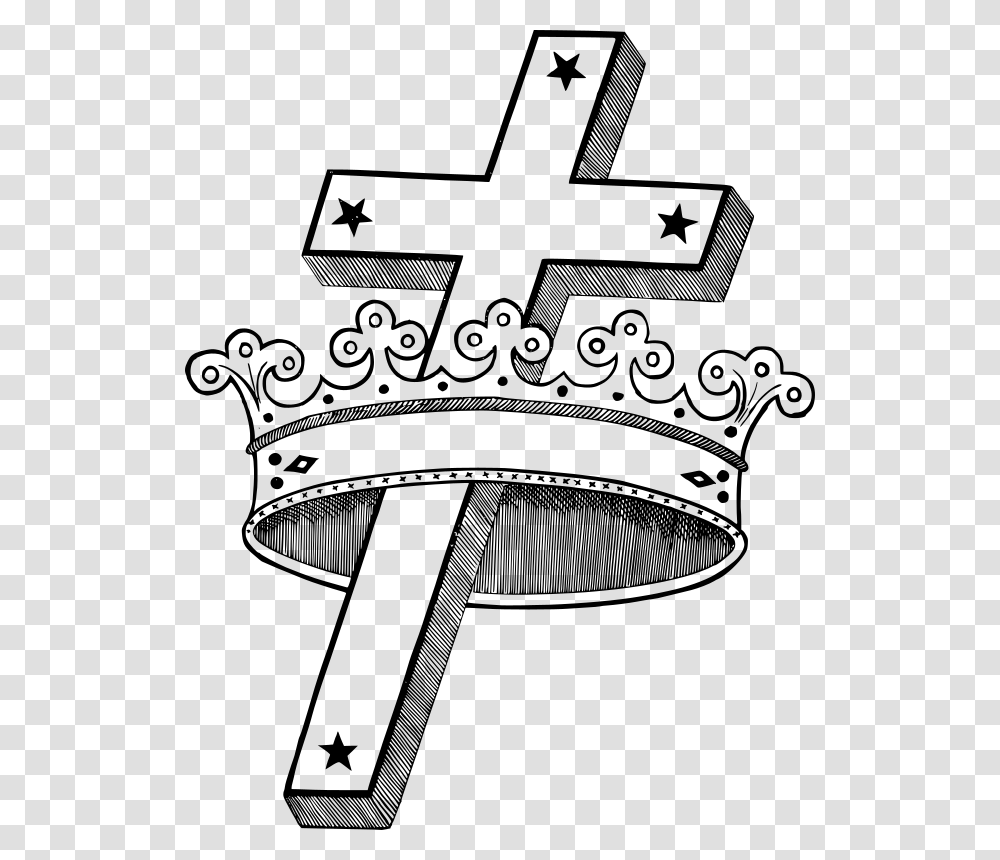 Cross And Crown Clipart Jesus Cross Crown, Gray, World Of Warcraft Transparent Png