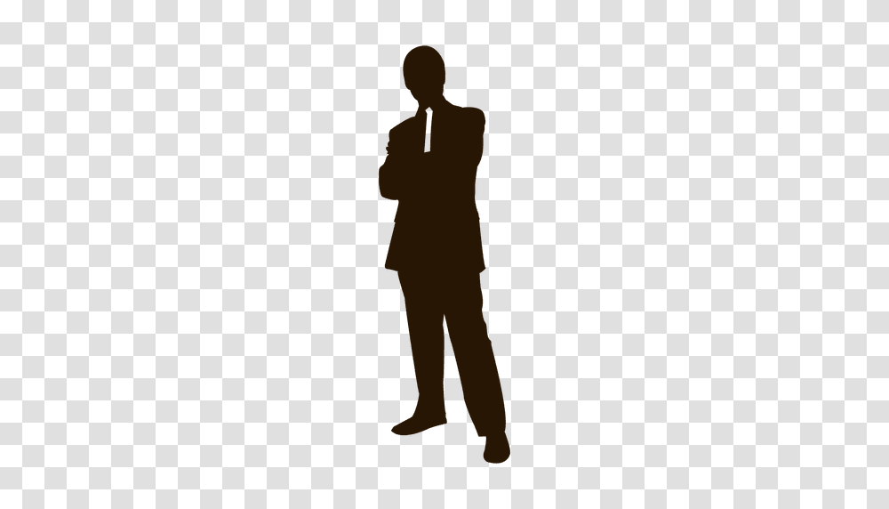 Cross Arms Businessman Standing, Person, Silhouette, Walking, Pedestrian Transparent Png