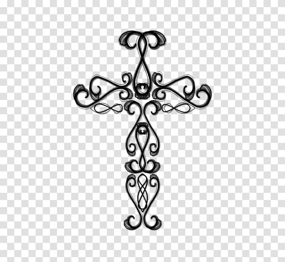 Cross Clip Art Digital Cross Christian Cross Printable Clipart, Floral Design, Pattern Transparent Png