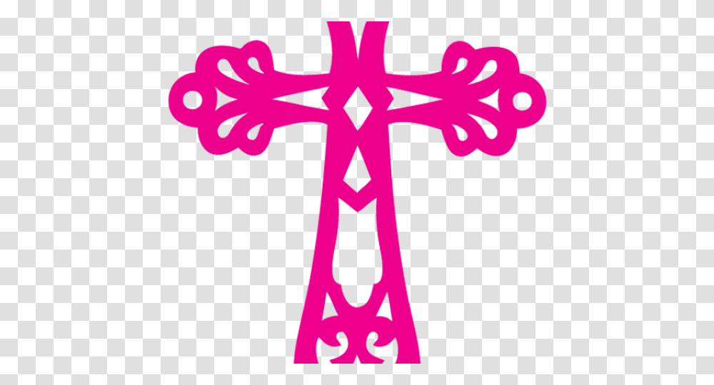 Cross Clipart Pink, Stencil, Emblem, Crucifix Transparent Png