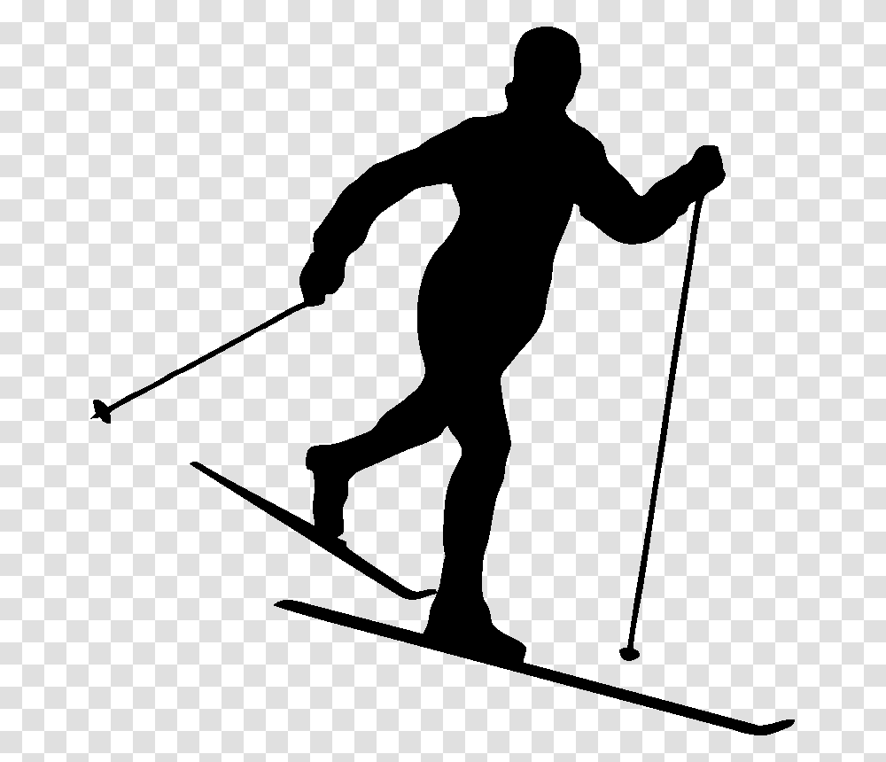Cross Country Ski Silhouette, Person, Human, Sport, Bow Transparent Png
