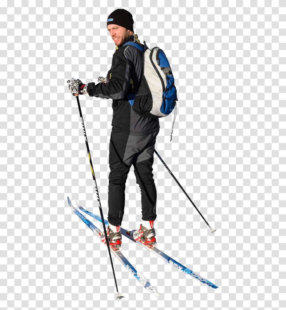 Cross Country Skier Cut Out, Person, Outdoors, Bag Transparent Png