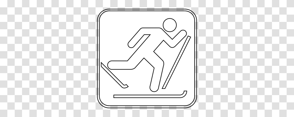Cross Country Skiing Symbol, Sign, Road Sign Transparent Png