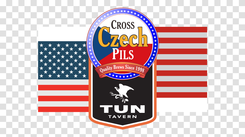 Cross Czech Pils American Flag, Label, Beverage Transparent Png
