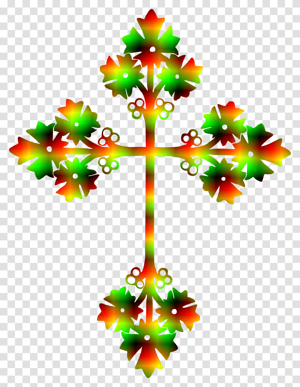Cross Design 6 Clip Arts Christmas Tree And Cross Clipart, Pattern, Ornament, Plant Transparent Png
