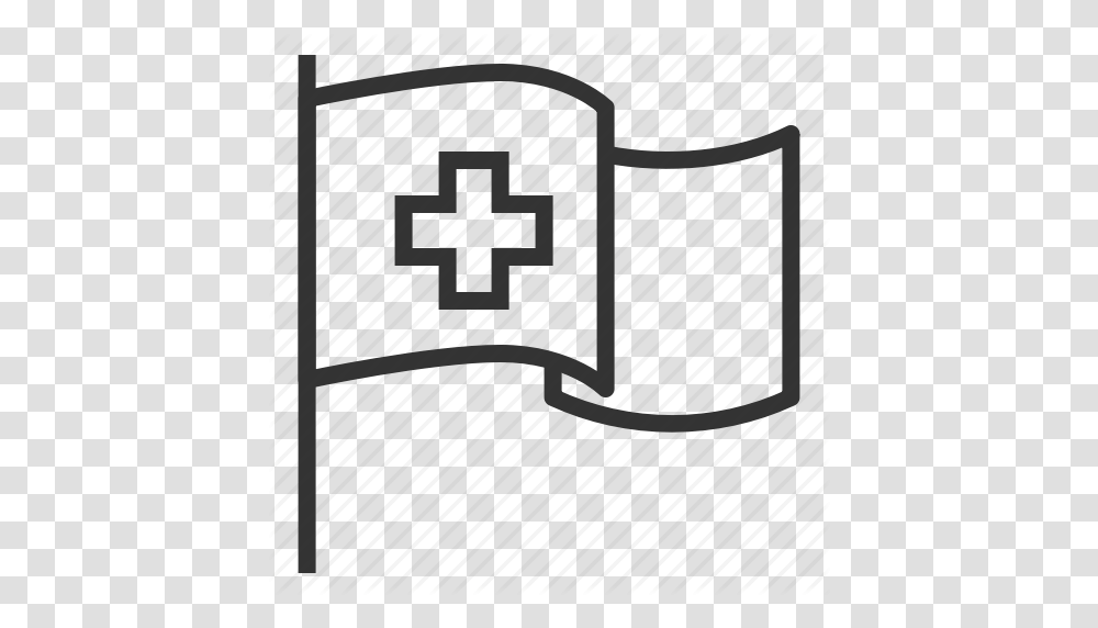 Cross Flag Hospital Line Medical Outline Icon, Star Symbol, Sewing Transparent Png