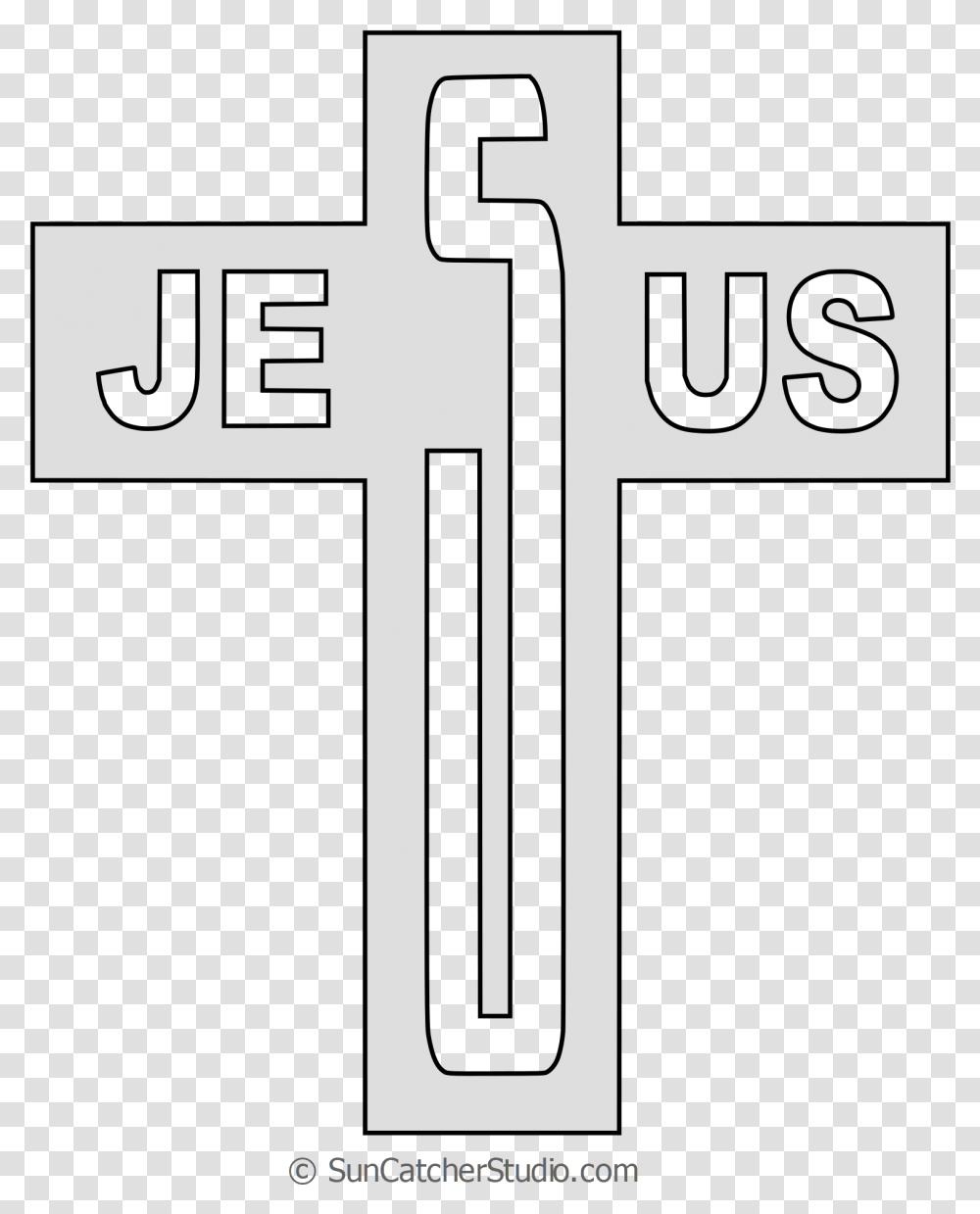 Cross Free Printable Christian Stencils, Number, Alphabet Transparent Png