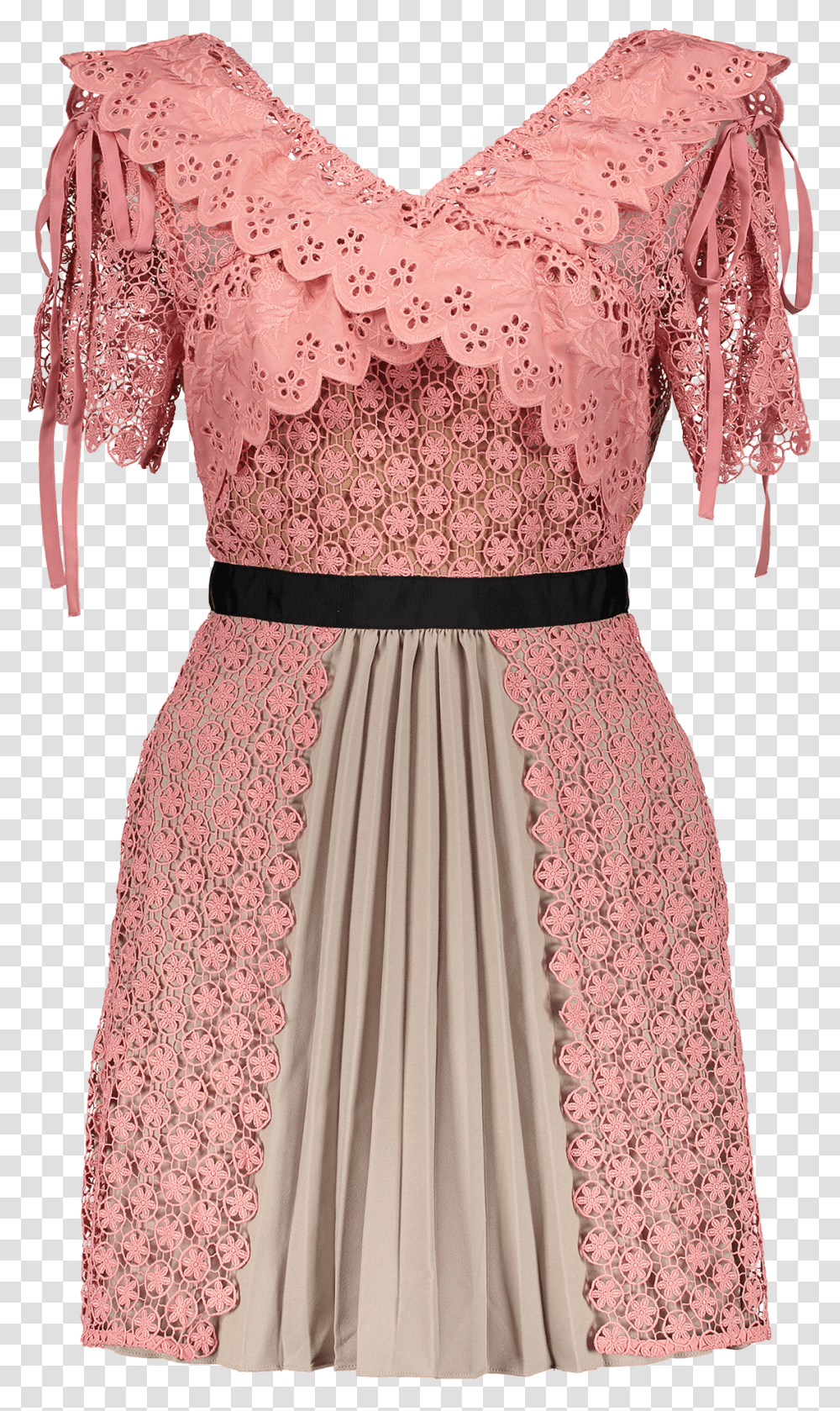Cross Front Floral Lace Dress Pink Gown, Apparel, Blouse, Female Transparent Png