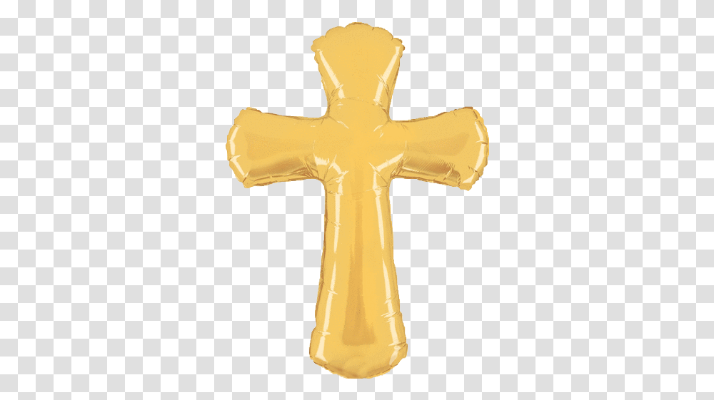 Cross Gold Minecraft Foil Balloon Cross, Symbol, Crucifix Transparent Png