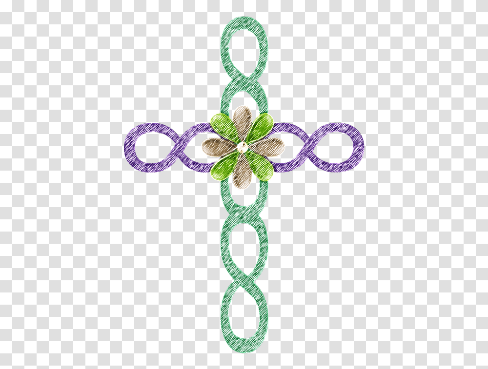 Cross Green Symbol Religion Decoration Chain, Knot, Key Transparent Png