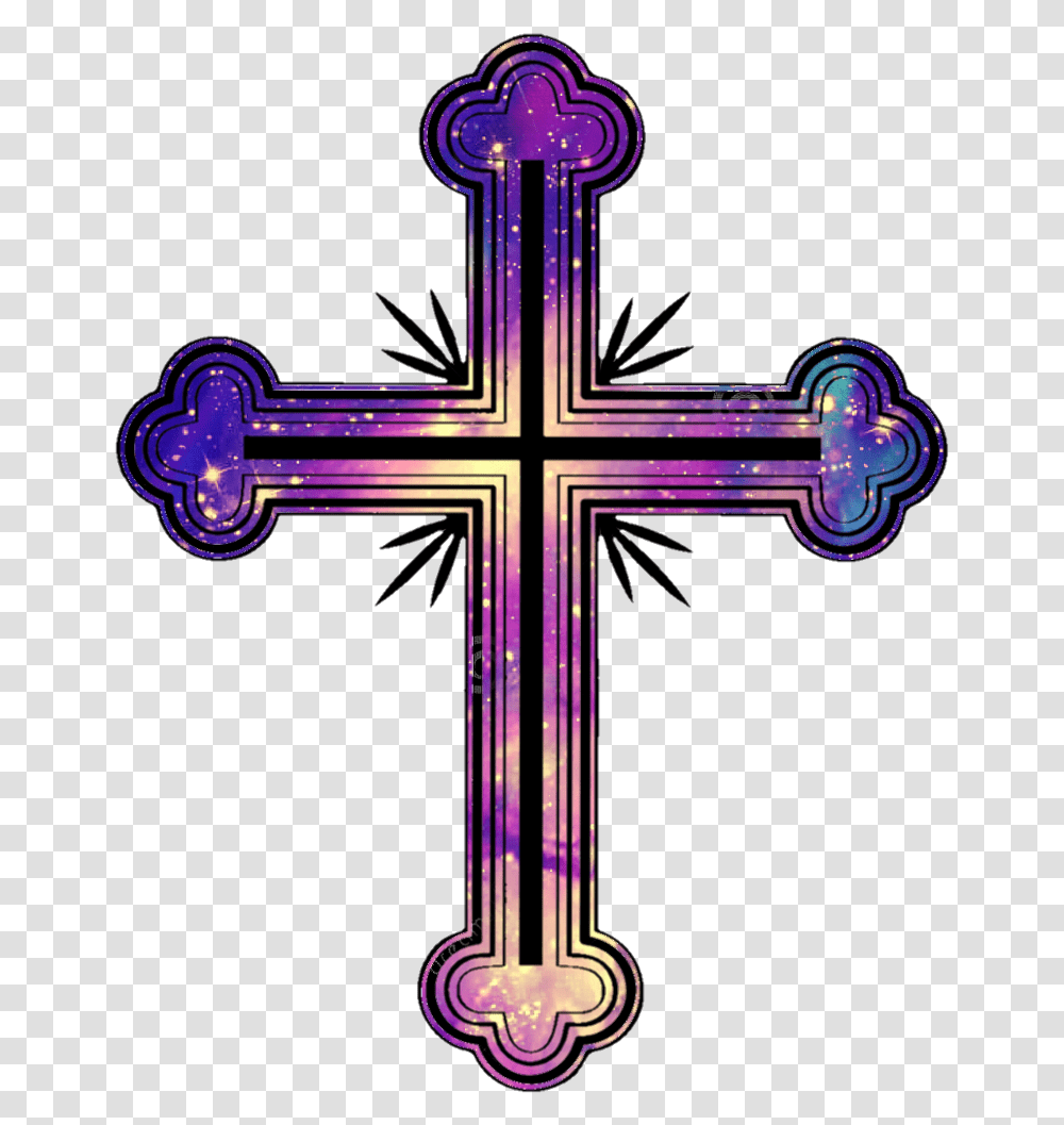 Cross Hipster Religious Religion God Church Galaxy Cross Transparent Png
