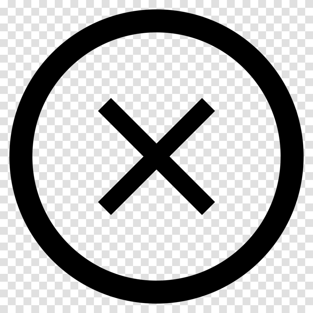 Cross In Circular Button Close, Sign, Stencil Transparent Png