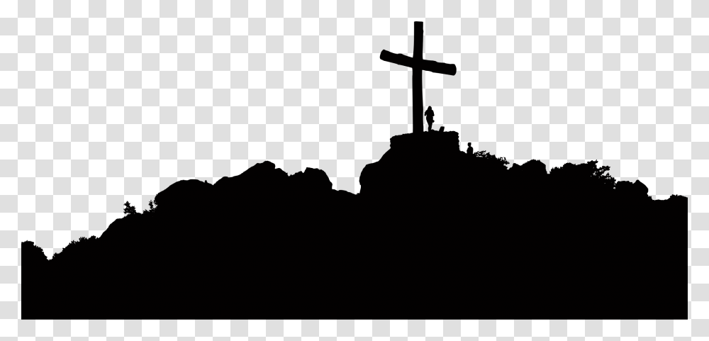 Cross On A Hill Silhouette Icons Transparent Png