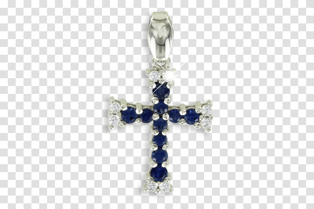 Cross Pendant In White Gold Of 585 Assay Value With Cross, Accessories, Accessory, Jewelry, Diamond Transparent Png