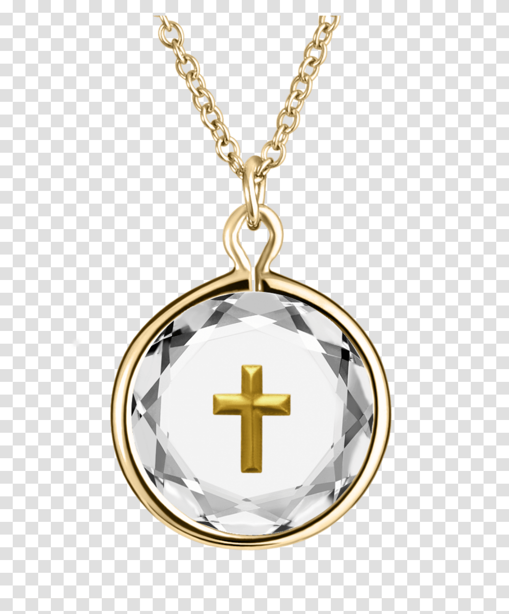 Cross Pendant White Swarovski Crystal With Gold Enamel Pendant, Locket, Jewelry, Accessories, Accessory Transparent Png