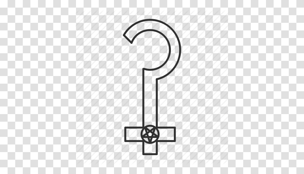 Cross Question Mark Satanic Cross Satanism Icon, Machine Transparent Png