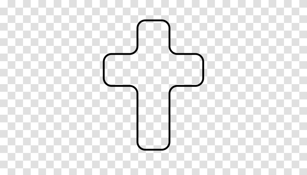 Cross Religion Outline Icon, Green, Crucifix Transparent Png