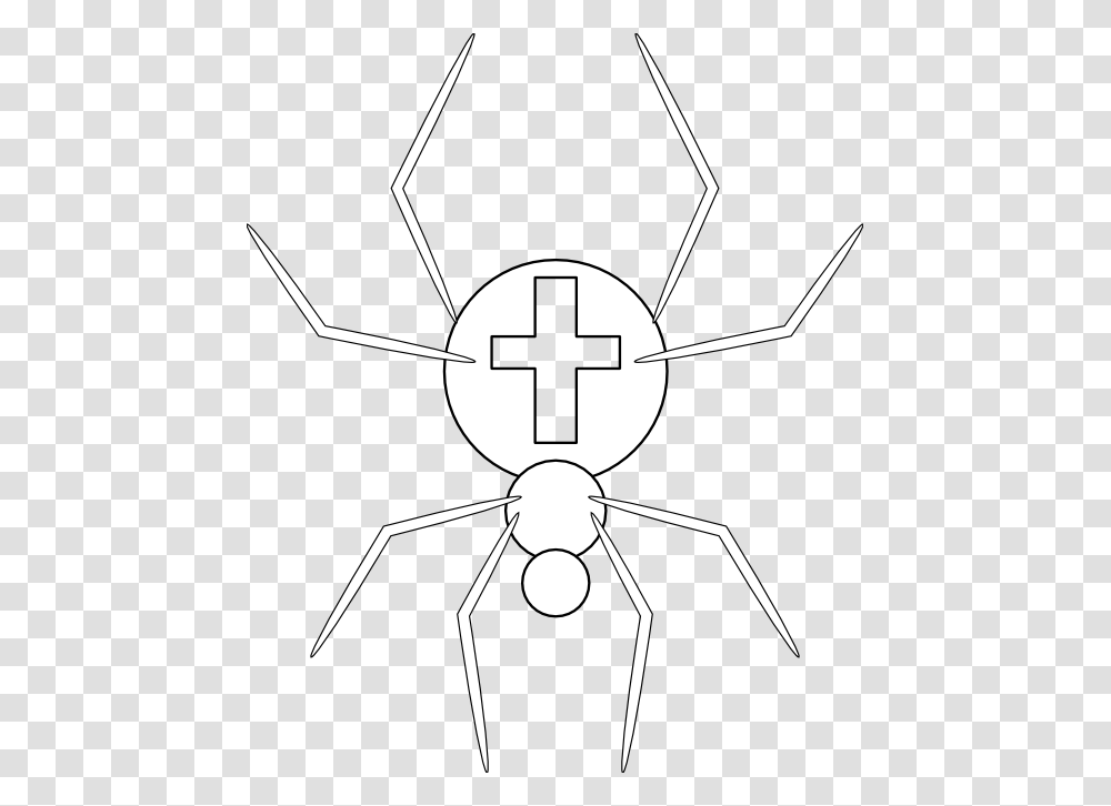 Cross Spider Black White Line Art 555px Insect, Animal, Invertebrate, Arachnid Transparent Png
