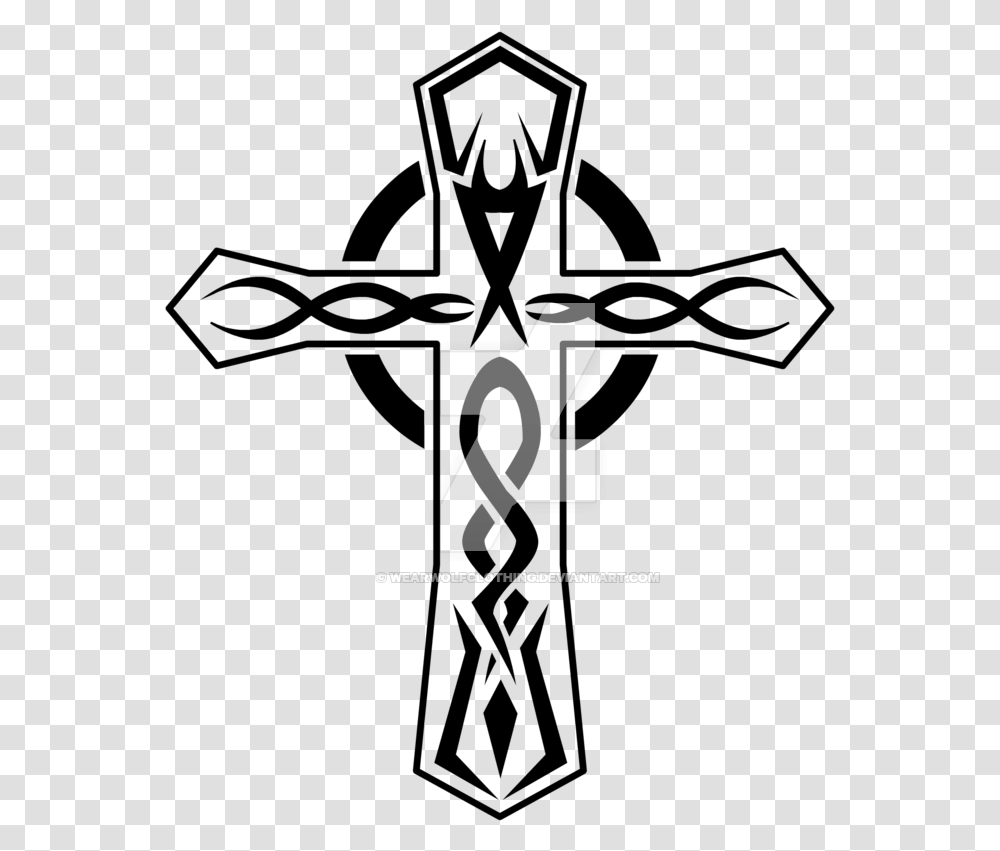 Cross Tattoo Clipart Cool Cross, Alphabet, Logo Transparent Png