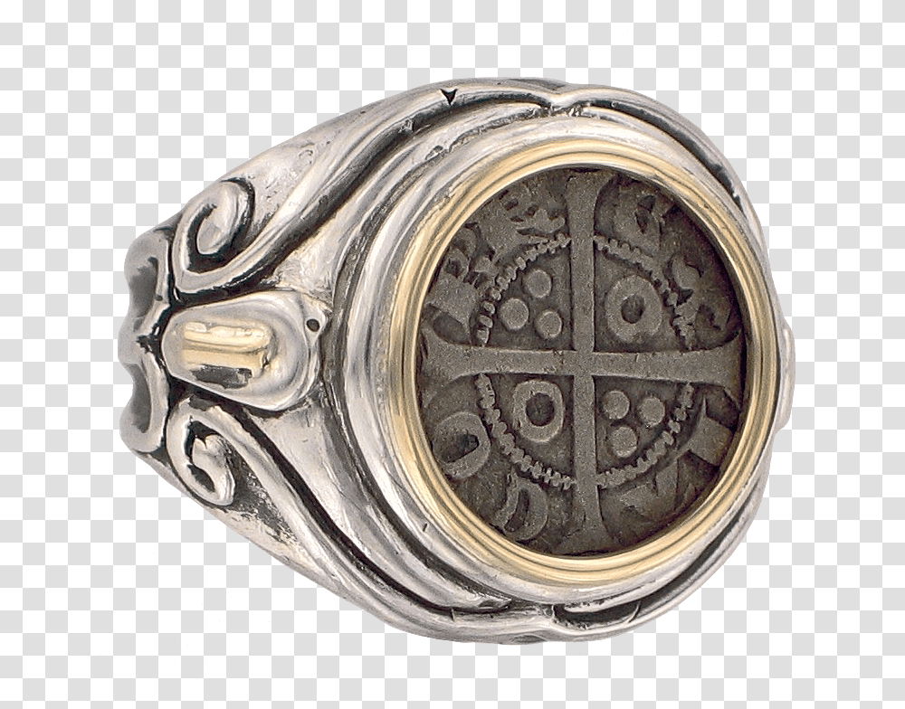 Cross With A Ring Coin, Silver, Accessories, Accessory, Jewelry Transparent Png