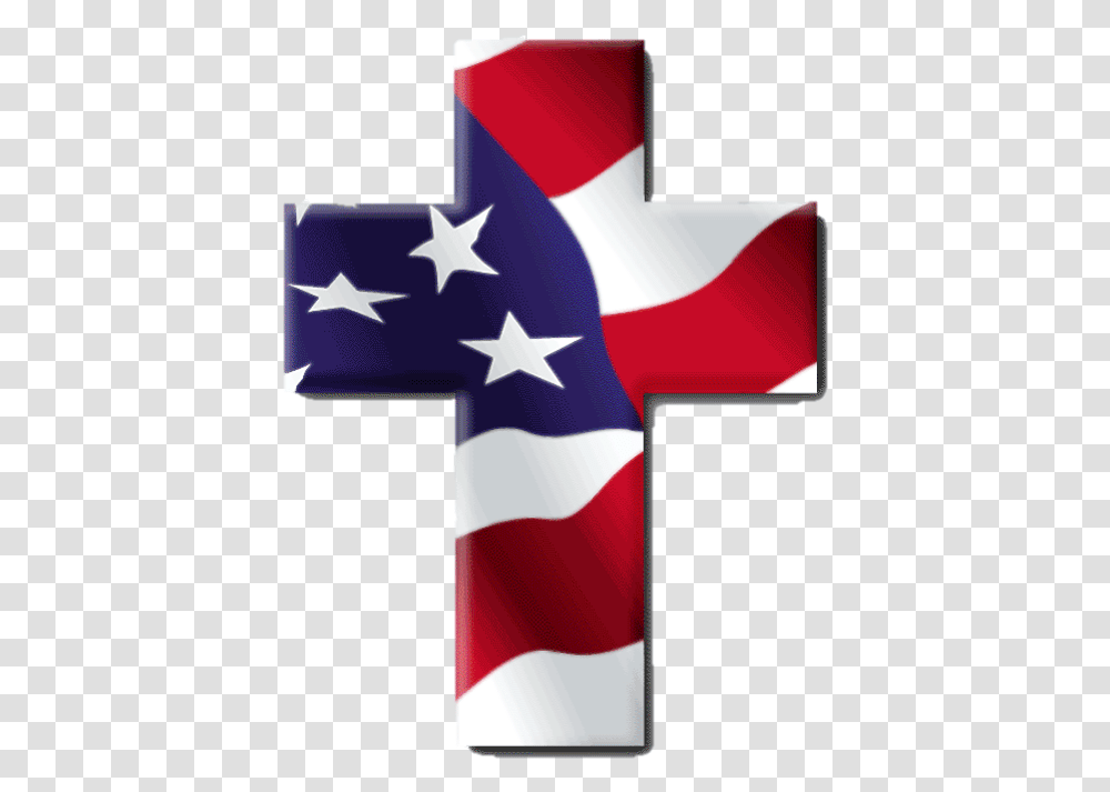 Cross With American Flag Inside, Star Symbol Transparent Png