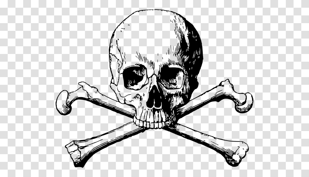 Crossbones Skull Danger Death Halloween Dead Skull And Crossbones, Gray, World Of Warcraft Transparent Png