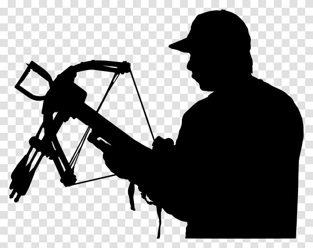 Crossbow Hunting Silhouette Clip Art, Gray, World Of Warcraft Transparent Png