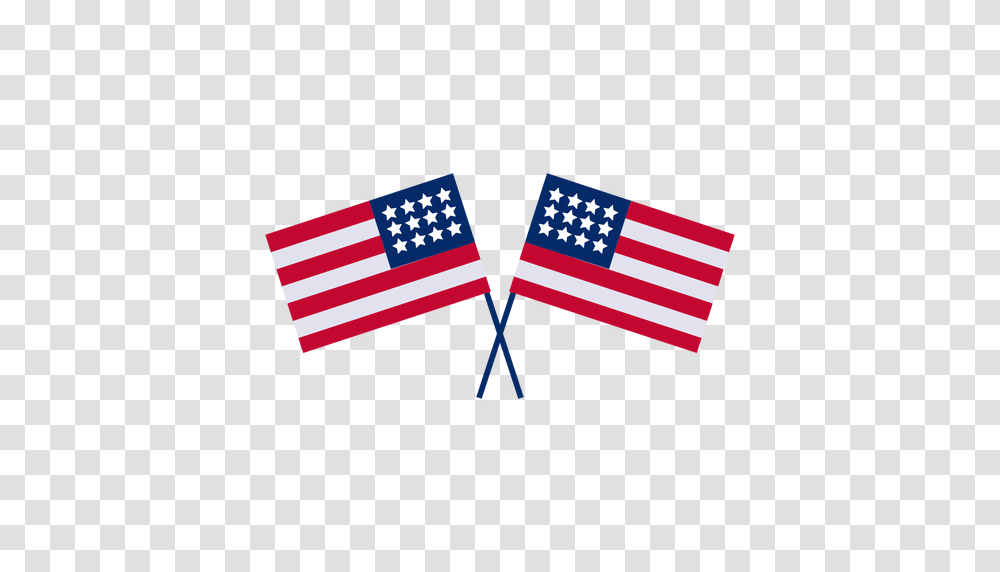 Crossed American Flags Design Element Transparent Png