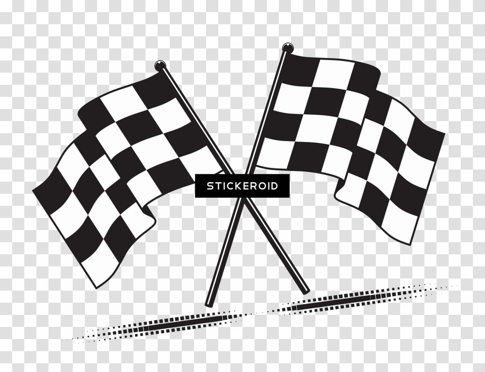 Crossed Checkered Flags Vector Clipart Download Black And White Square Flag, Meal, Rug Transparent Png