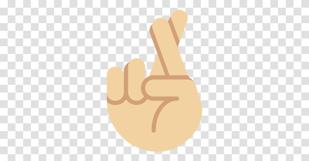 Crossed Fingers Emoji With Medium Light Skin Tone Meaning, Hand, Bag, Text, Fist Transparent Png