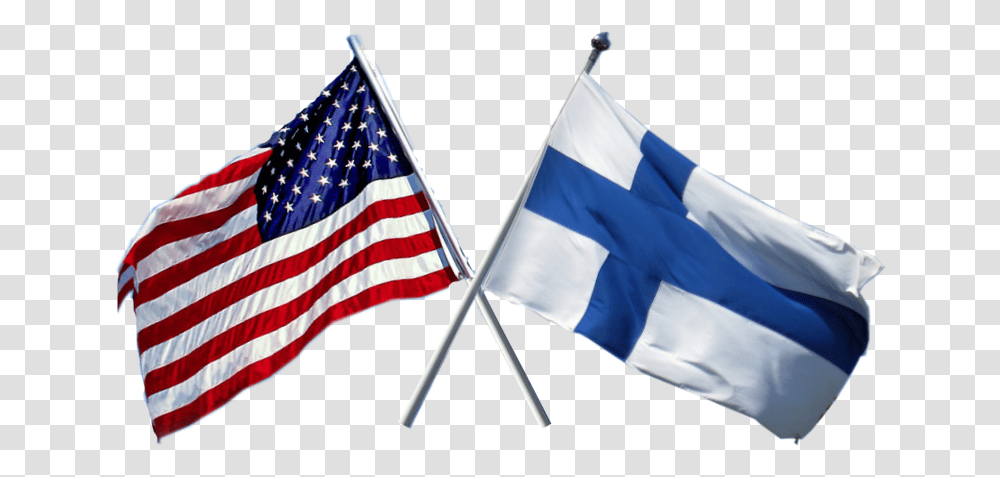 Crossed Flags Us And Finnish Flags, American Flag Transparent Png