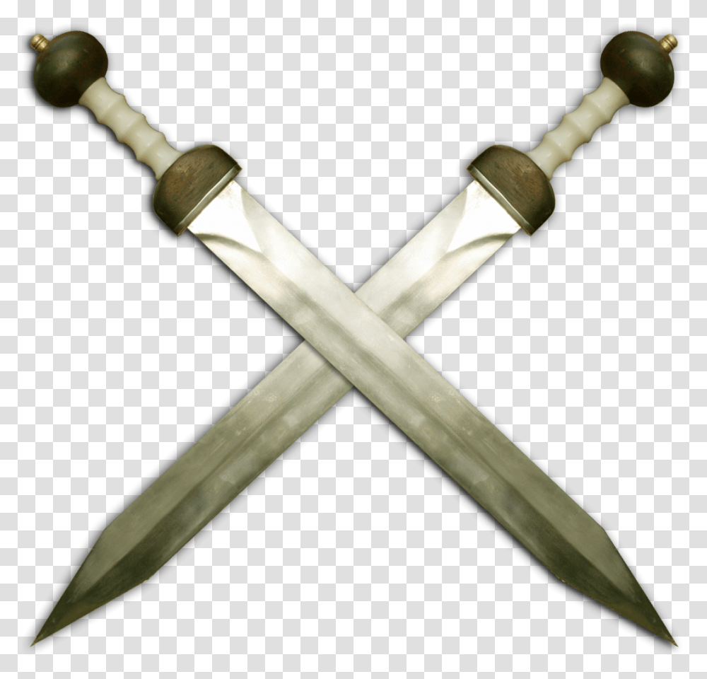 Crossed Gladii Crossed Gladius, Sword, Blade, Weapon, Weaponry Transparent Png
