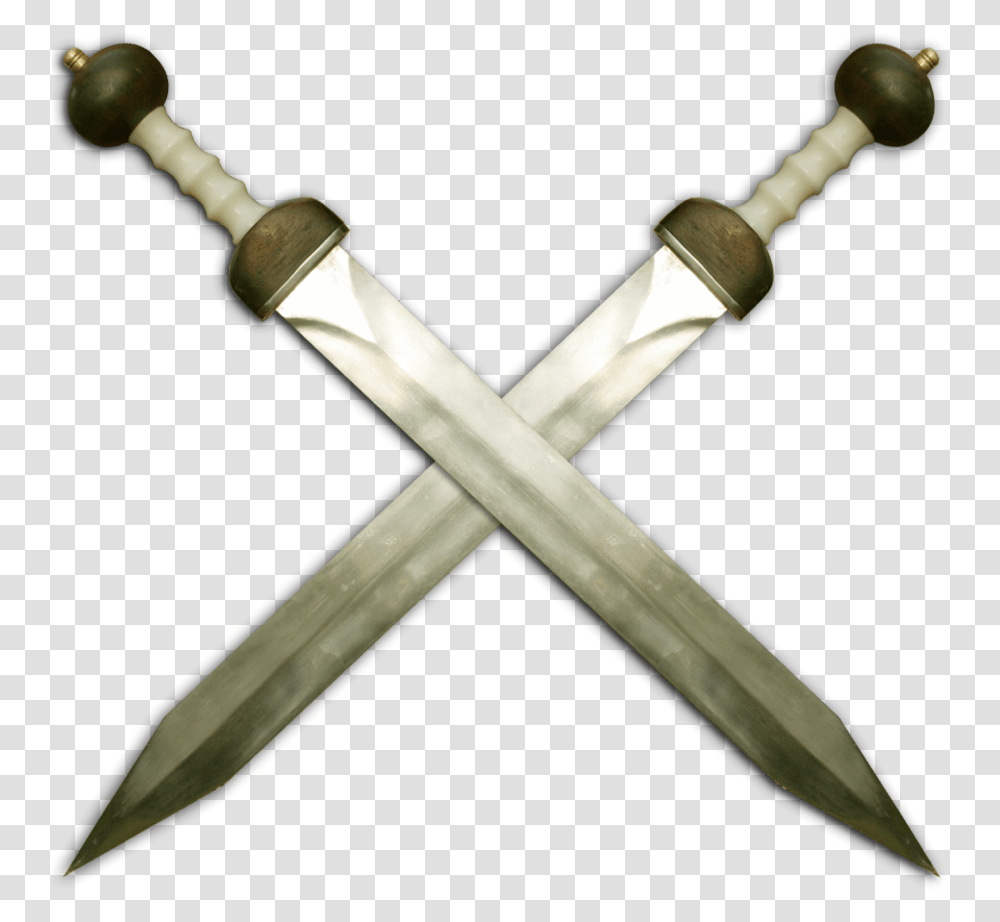 Crossed Gladius Clipart Gladius Gladiator Sword Crossed Gladius, Blade, Weapon, Weaponry, Knife Transparent Png