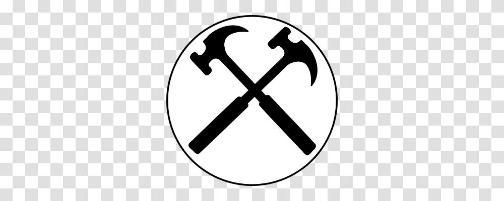 Crossed Hammers Tool, Axe, Stencil Transparent Png