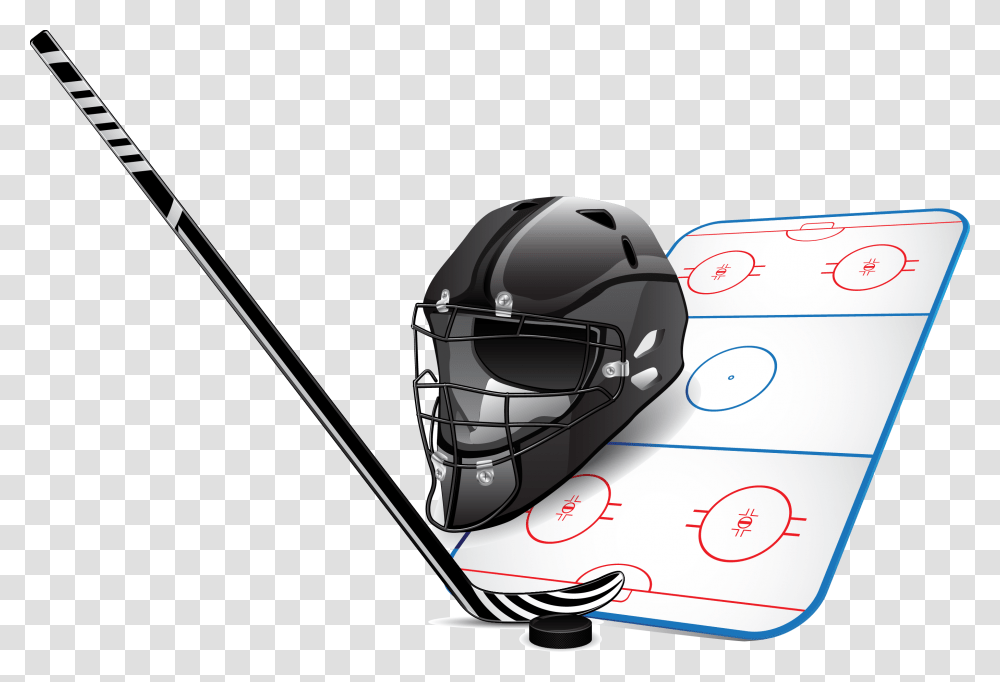Crossed Hockey Sticks Hockey Stick Helmet And Puck, Apparel, Team Sport Transparent Png