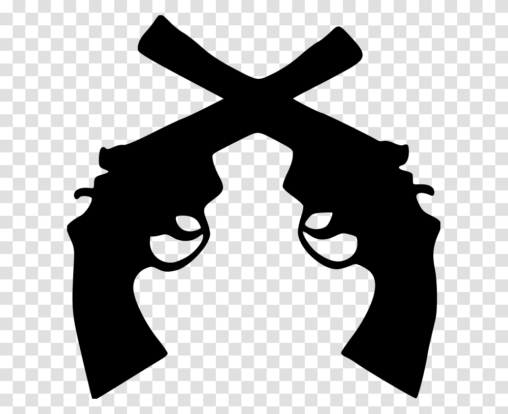 Crossed Pistols Silhouette Crossed Gun Clip Art, Gray, World Of Warcraft Transparent Png