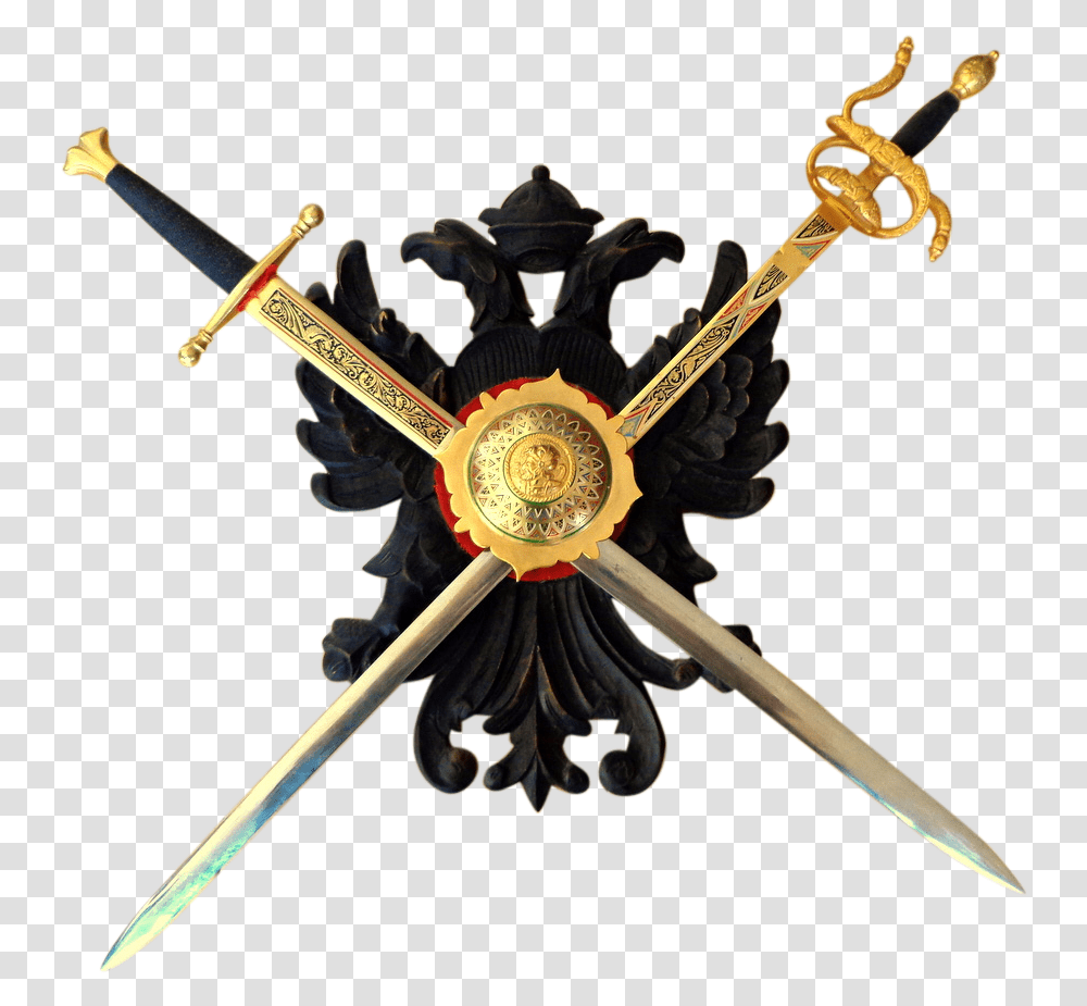 Crossed Swords And Shield Sword And Shield Bird, Weapon, Weaponry, Blade, Emblem Transparent Png