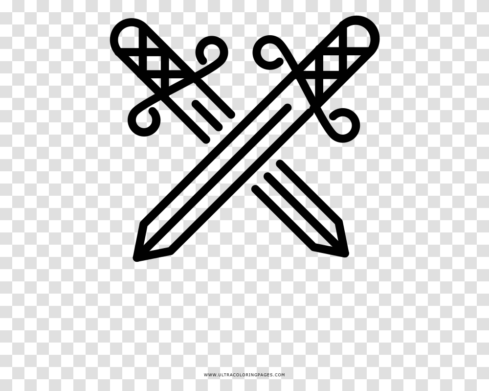 Crossed Swords Coloring, Gray, Face Transparent Png
