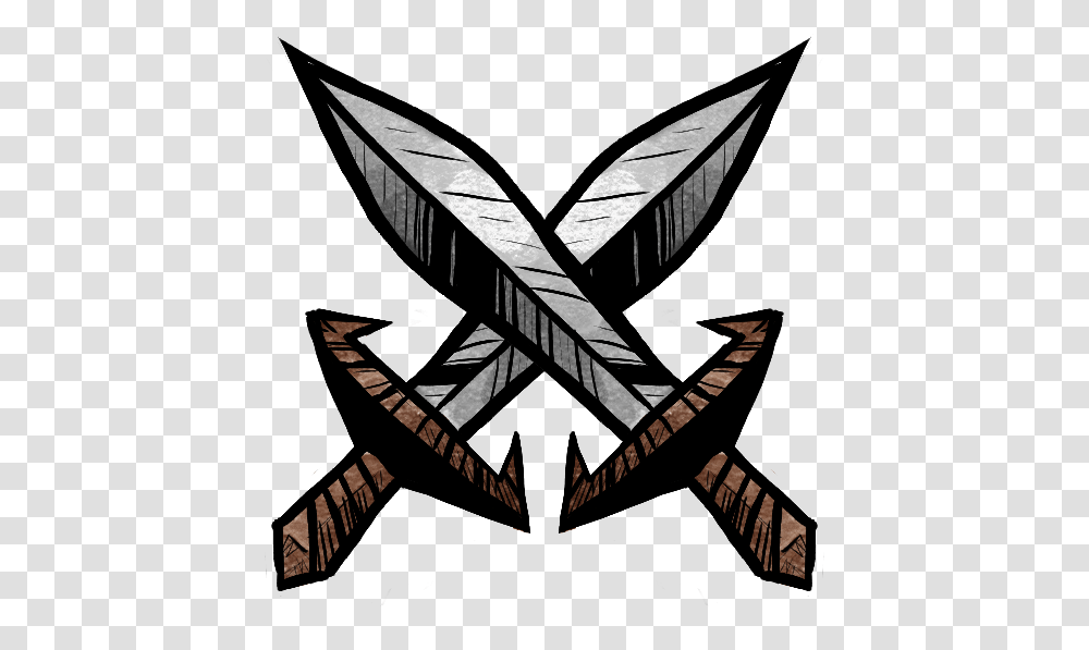 Crossed Swords Emblem, Leaf, Plant, Silhouette Transparent Png