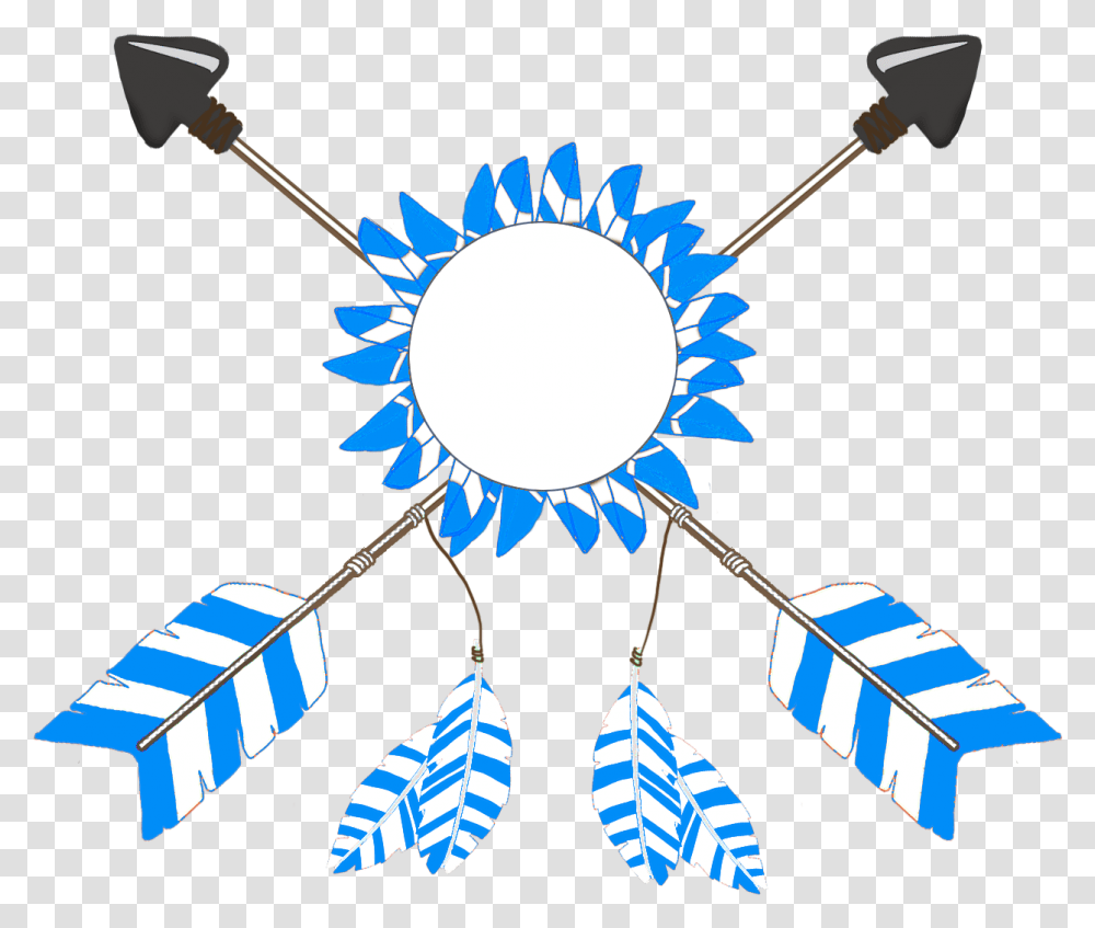 Crossed Tribal Arrows Blue Feathers Blue Tribal Arrow Clipart, Outdoors, Nature, Emblem Transparent Png