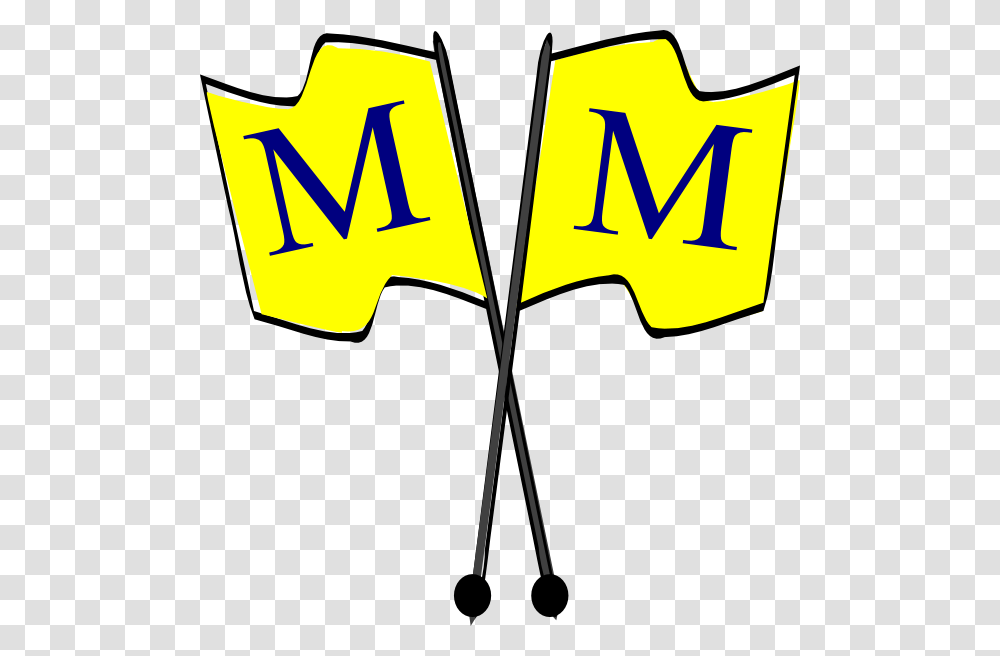 Crossed Yellow Flags With Blue M Clip Art, Logo, Trademark Transparent Png