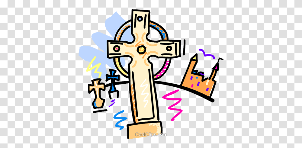 Crosses In A Grave Yard With Castle Royalty Free Vector Clip Art, Crucifix, Dynamite Transparent Png