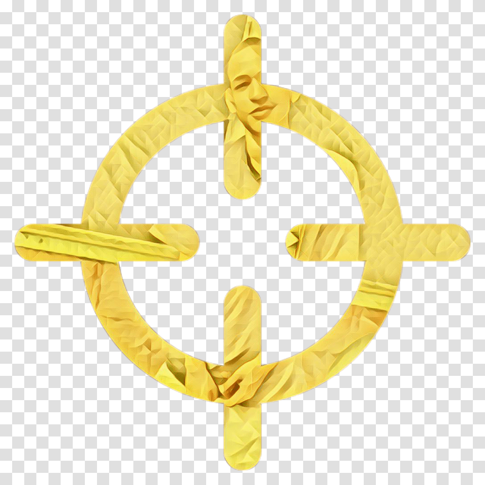 Crosshairs Icon, Gold, Emblem Transparent Png