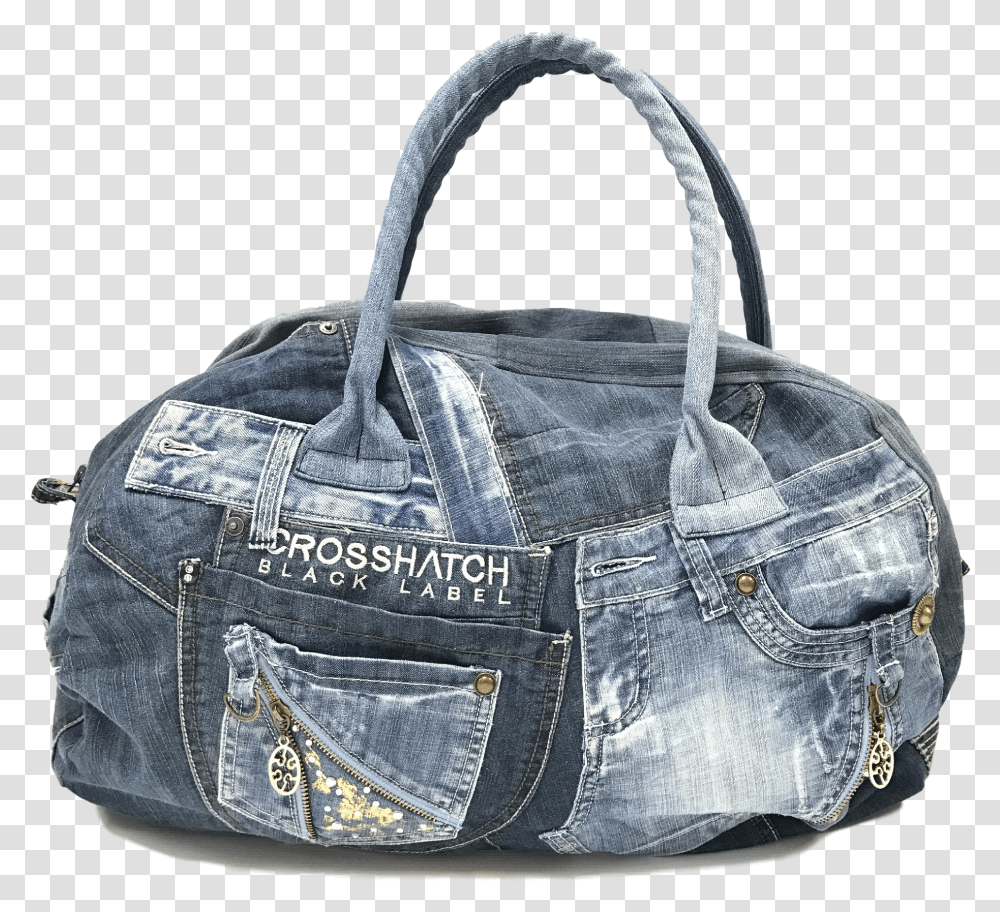 Crosshatch Jewelled Denim Duffle Bag Tote Bag Transparent Png